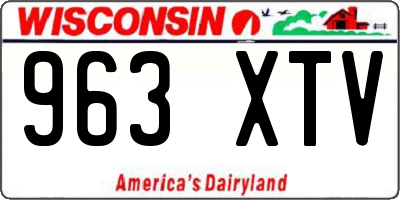 WI license plate 963XTV