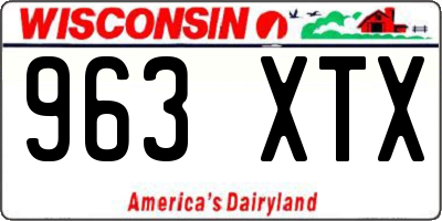 WI license plate 963XTX