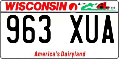 WI license plate 963XUA