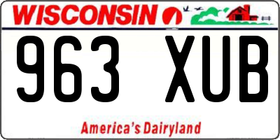 WI license plate 963XUB