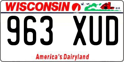 WI license plate 963XUD