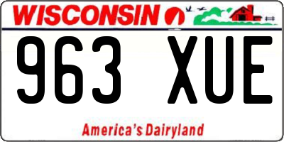 WI license plate 963XUE