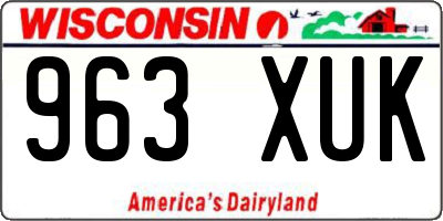 WI license plate 963XUK