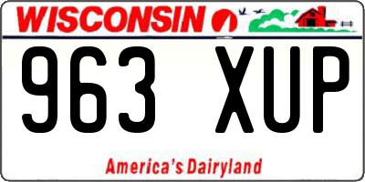 WI license plate 963XUP