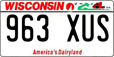 WI license plate 963XUS
