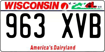 WI license plate 963XVB