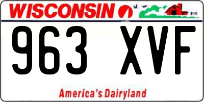 WI license plate 963XVF