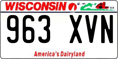 WI license plate 963XVN