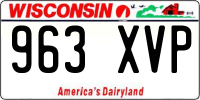 WI license plate 963XVP