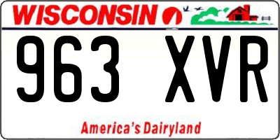 WI license plate 963XVR