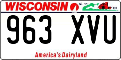 WI license plate 963XVU