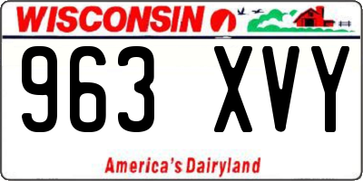 WI license plate 963XVY