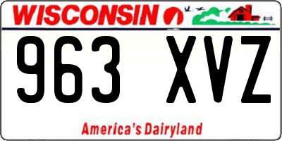 WI license plate 963XVZ