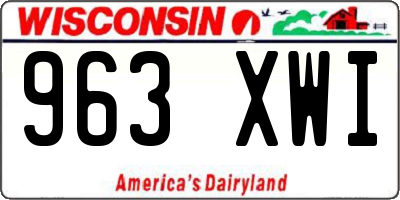 WI license plate 963XWI