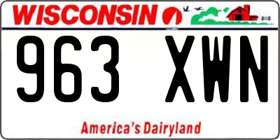 WI license plate 963XWN