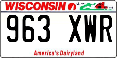 WI license plate 963XWR