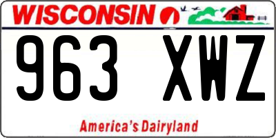 WI license plate 963XWZ