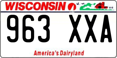WI license plate 963XXA