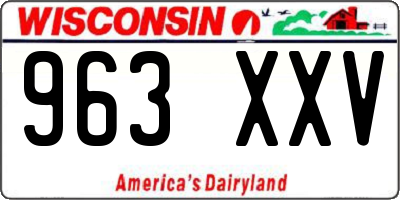 WI license plate 963XXV
