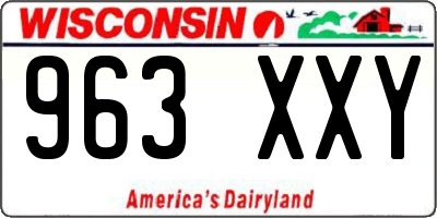 WI license plate 963XXY
