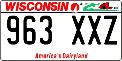 WI license plate 963XXZ