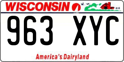 WI license plate 963XYC
