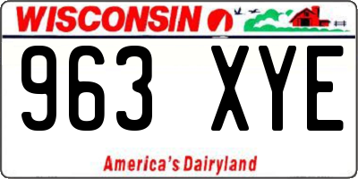 WI license plate 963XYE