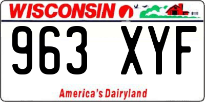 WI license plate 963XYF