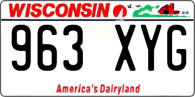 WI license plate 963XYG