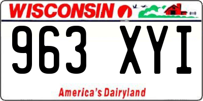 WI license plate 963XYI
