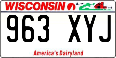 WI license plate 963XYJ