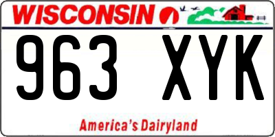 WI license plate 963XYK