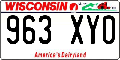 WI license plate 963XYO