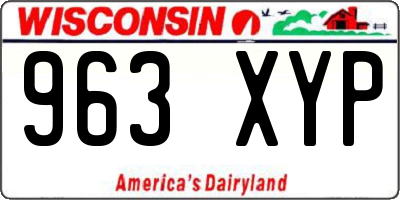 WI license plate 963XYP