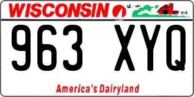 WI license plate 963XYQ