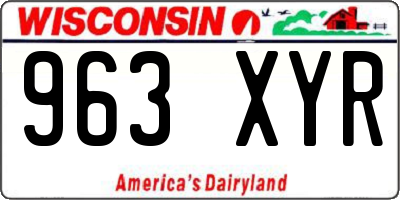 WI license plate 963XYR