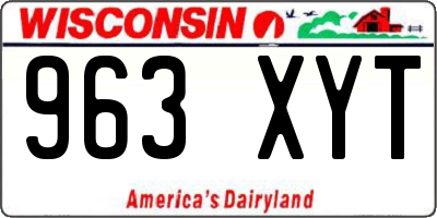 WI license plate 963XYT