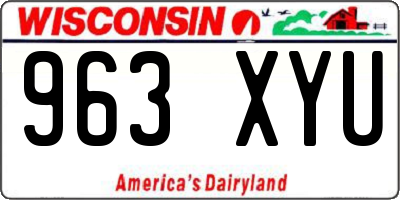 WI license plate 963XYU
