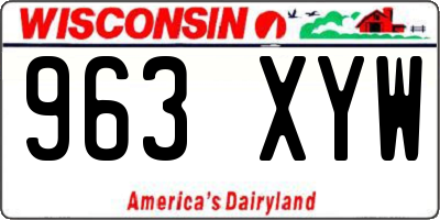 WI license plate 963XYW