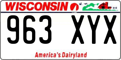 WI license plate 963XYX