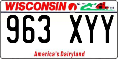 WI license plate 963XYY