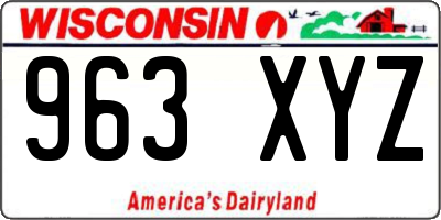 WI license plate 963XYZ