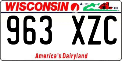 WI license plate 963XZC