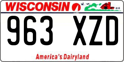WI license plate 963XZD