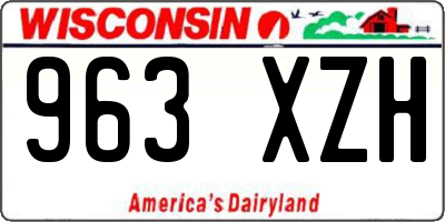 WI license plate 963XZH
