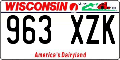WI license plate 963XZK