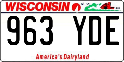 WI license plate 963YDE