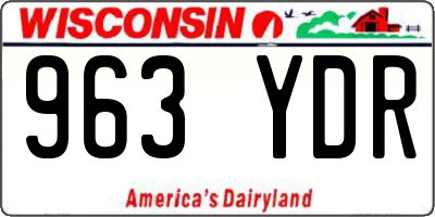 WI license plate 963YDR