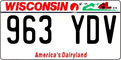 WI license plate 963YDV