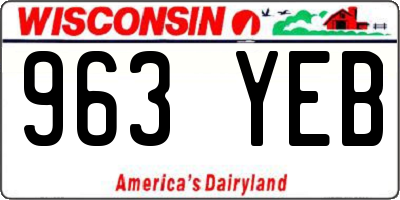 WI license plate 963YEB